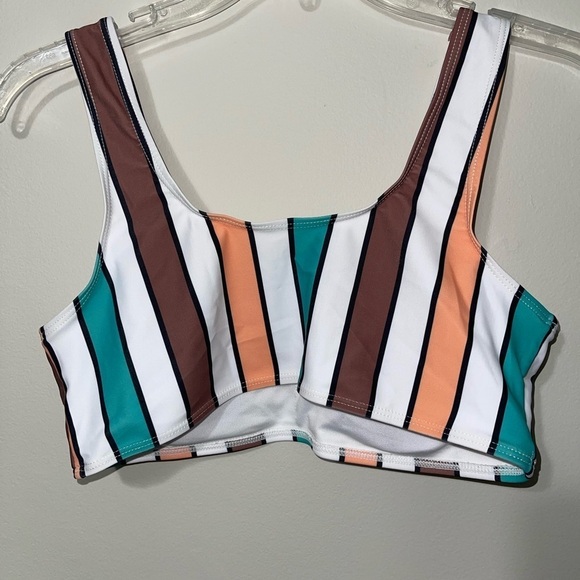 SHEIN Colorful Striped High Waisted Bikini Swimsuit Size Large - Picture 5 of 11